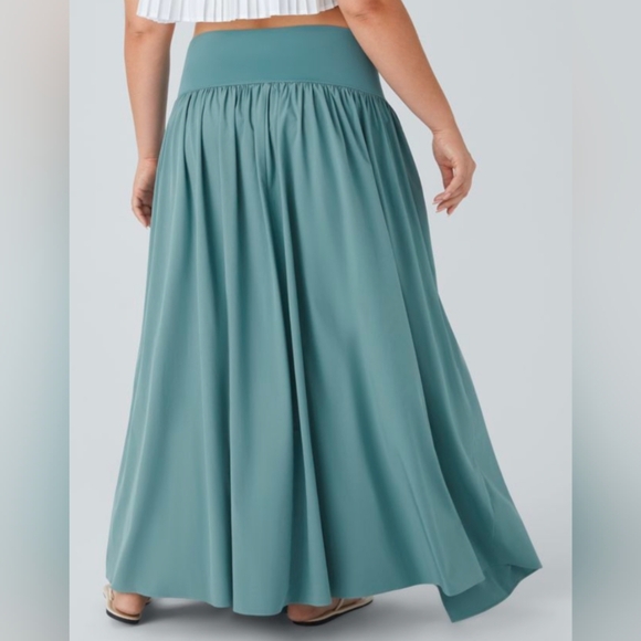 HALARA Teal Maxi Skirt with Side Slit - Picture 3 of 6